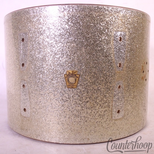 Ludwig 13x9" Silver Sparkle Tom Drum Shell Vintage 60s Pre-Serial 3Ply Mahogany — main photograph