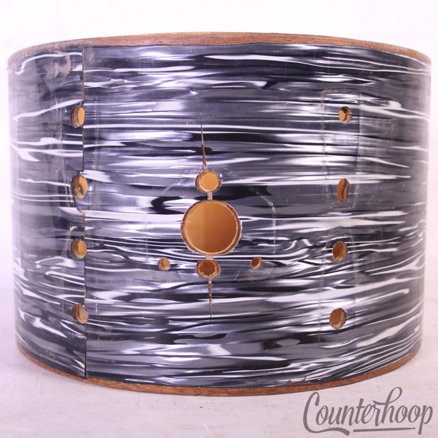 Slingerland 12x8" Tom Drum Shell Ludwig BOP Black Oyster Pearl Bowling Ball USA — main photograph