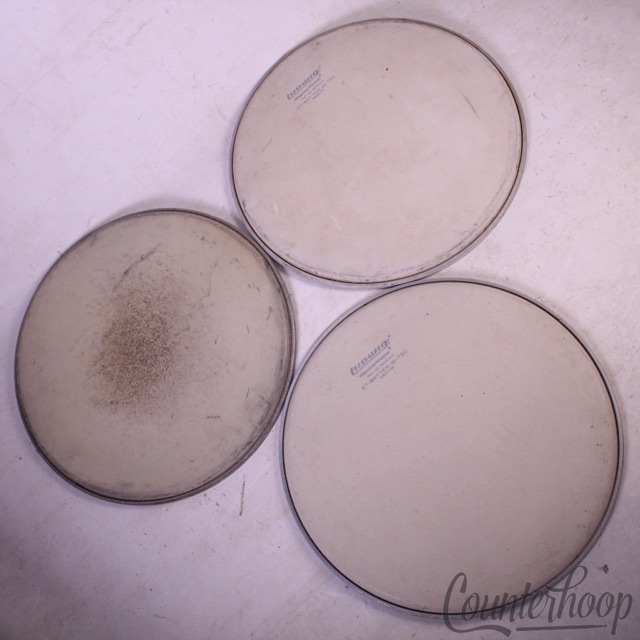 Ludwig 13"3x Tom Drum Heads Batter/Resonant Vintage 70s WeatherMaster db-750 USA — main photograph
