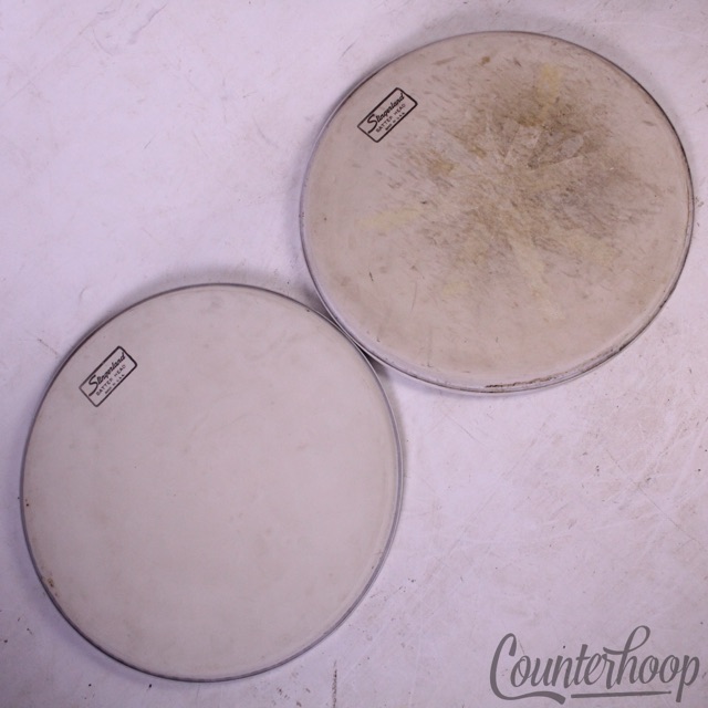 Slingerland 12"Tom Drum Heads 2x Set Batter/Resonant Vintage60s USA White Coated — main photograph