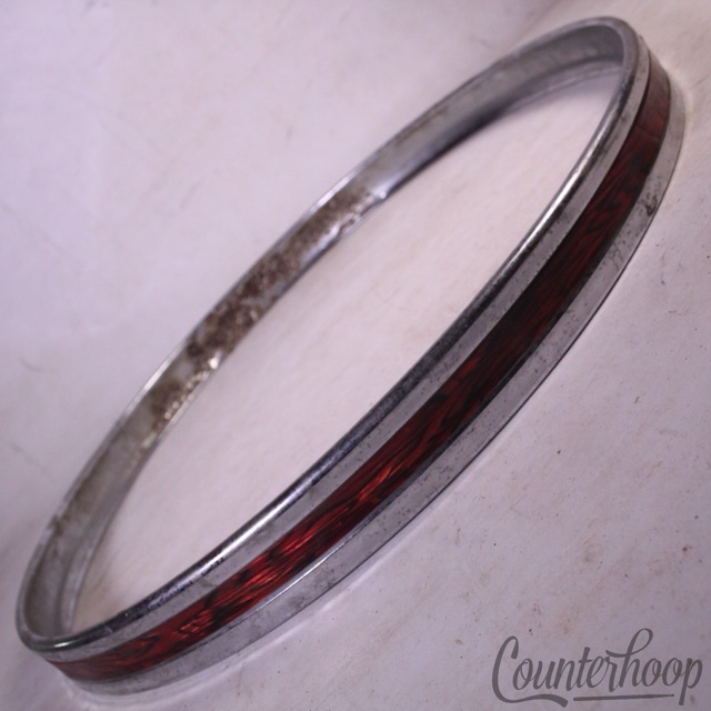 Sonor 20" Red Wine Ripple Bass Drum Hoop Vintage 60s Teardrop Ferro-Manganese* — main photograph