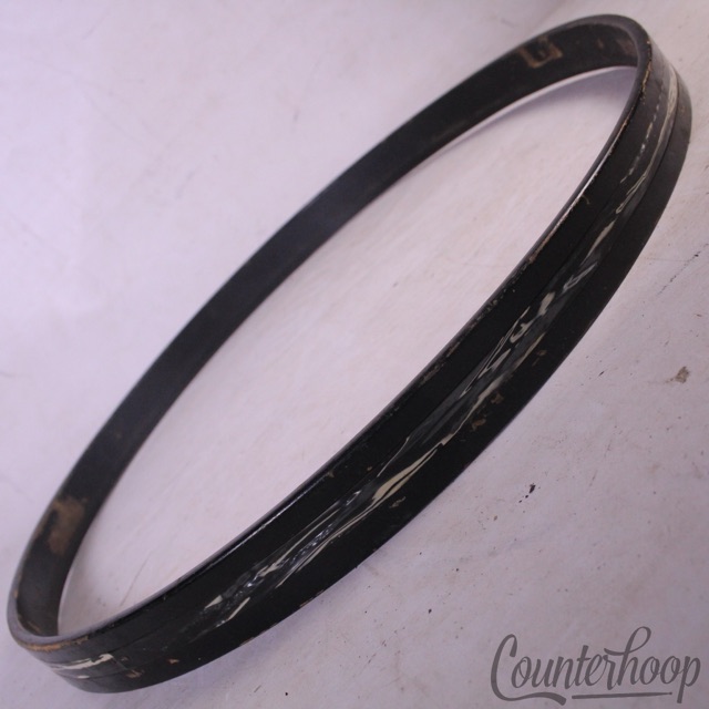 Ludwig 20" Black Oyster Pearl"Bowling Ball"6Ply Maple Bass Drum Hoop Vintage 70s — main photograph