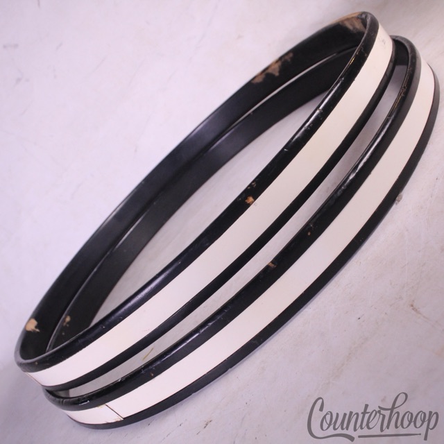Premier 2x 22"White Duroplastic Bass Drum Wood Hoops/Rims Vintage 60s England UK — main photograph