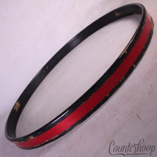 Premier 22"Red Wrap Inlay Bass Drum Wood Hoop/Rim Vintage 70s England Black UK* — main photograph