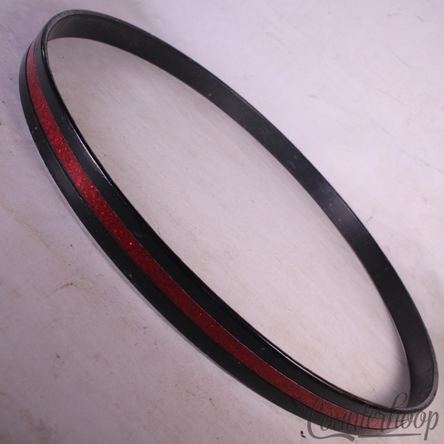 Rogers 24"Red Glass Glitter Sparkle Inlay Bass Drum Wood Hoop/Rim 60s Holiday* — main photograph