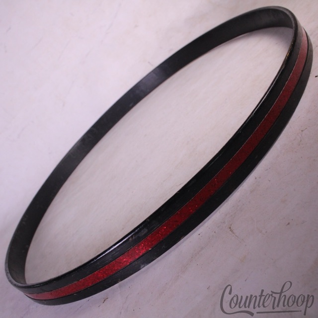 Rogers 24"Red Glass Glitter Sparkle Inlay Bass Drum Wood Hoop/Rim Holiday 60s* — main photograph