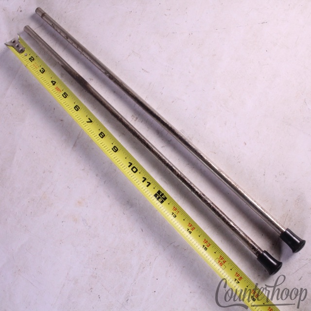 Leedy-Ludwig 2x Straight Floor Tom Drum Legs 3/8"9.5mm 17"Vintage 50s USA Nickel — main photograph