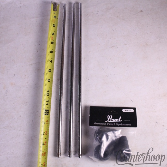 Ludwig 3x Straight Floor Tom Drum Legs 3/8" 9.5mm Vintage 60s+Pearl Suspension* — main photograph