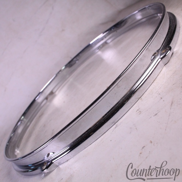 Geo Way 14"Snare Drum Batter Rim COB Chrome Brass 6-Lug Camco George Vintage 60s — main photograph