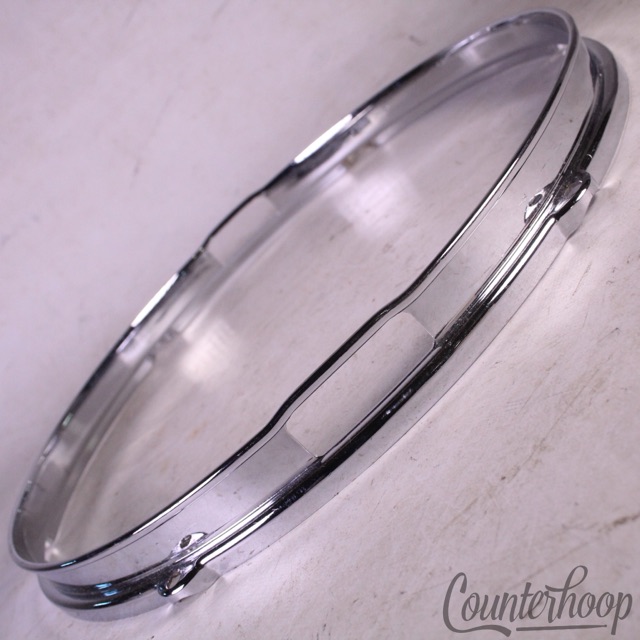 Geo Way 14" Snare Drum Resonant Rim COB Chrome Brass 6-Lug Camco George 50s-60s — main photograph