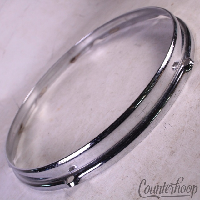 Slingerland 12"Tom Drum Batter/Resonant Rim/Hoop Stick-Saver Chrome Vintage 6Lug — main photograph