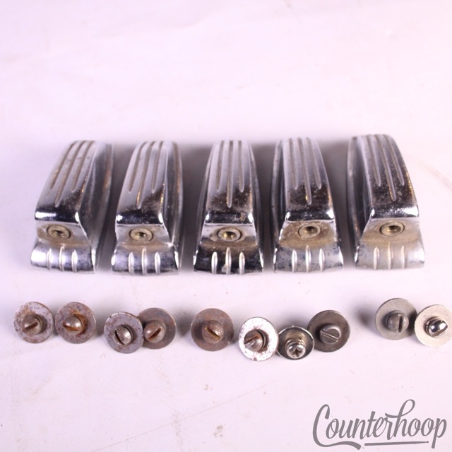 Ludwig 5x Bass/Floor Tom Drum Lugs Large Classic Tension Lug Chrome WFL Vintage — main photograph