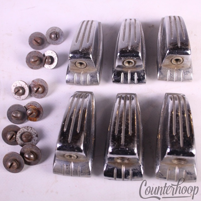 Ludwig 6x Bass/Floor Tom Drum Lugs Large Classic Tension Lug Chrome WFL Vintage — main photograph