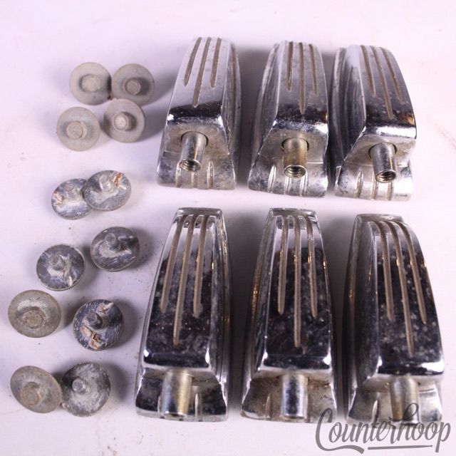 Ludwig 6x Bass/Floor Tom Drum Lugs Large Classic Tension Lug Chrome Vintage 60s — main photograph