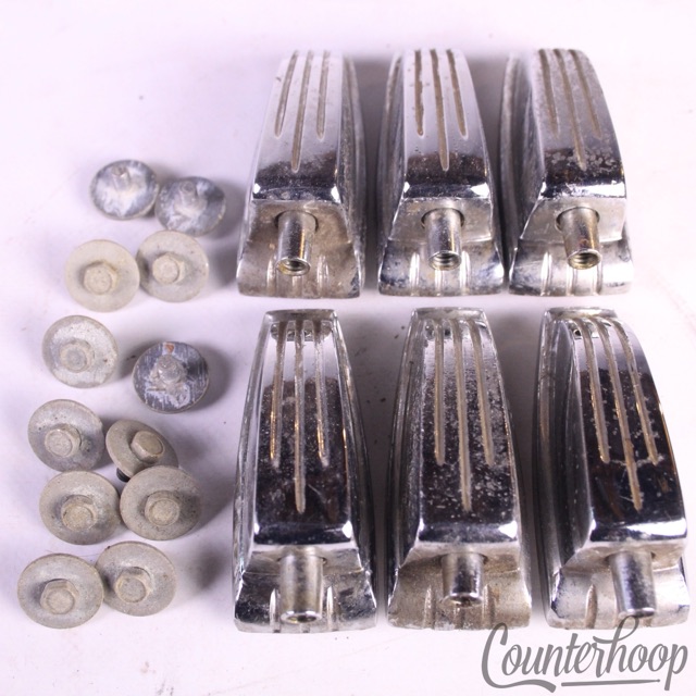 Ludwig 6x Bass/Floor Tom Drum Lugs Large Classic Chrome Vintage 60s Tension Lug — main photograph
