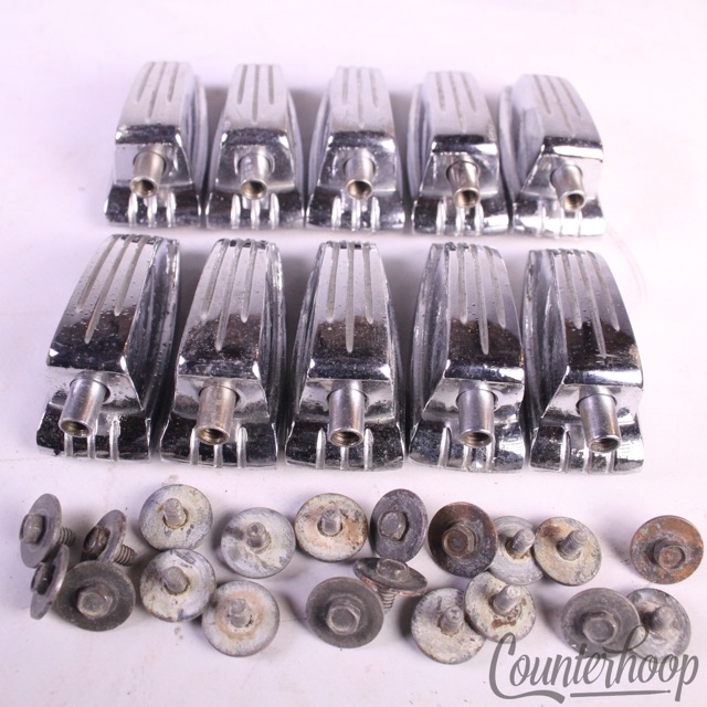 Ludwig 10x Bass/Floor Tom Drum Lugs Large Classic Chrome Vintage 60s Tension Lug — main photograph