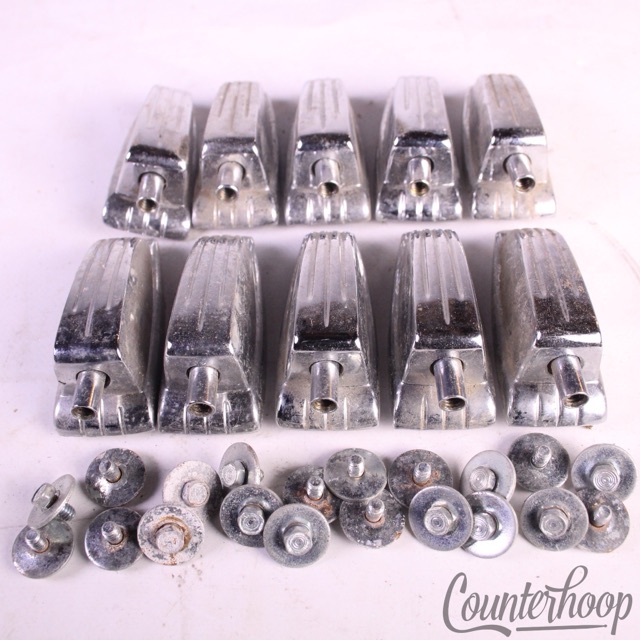 Ludwig 10x Bass/Floor Tom Drum Lugs Large Classic Chrome Tension Lug Vintage 60s — main photograph