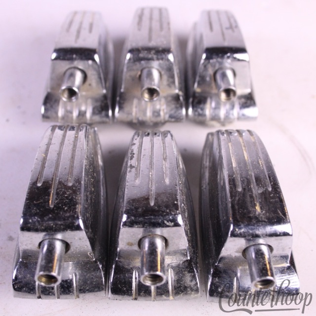 Ludwig 6x Bass/Floor Tom Drum Lugs Large Classic Chrome Tension Lug Vintage 60s — main photograph