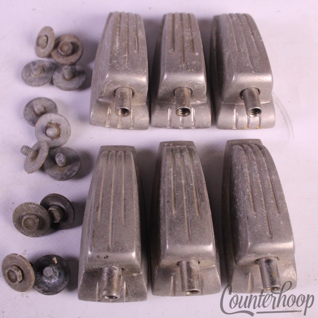 Ludwig 6x Bass/Floor Tom Drum Lugs Large Classic Tension Lug Nickel WFL Vintage — main photograph