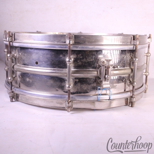 Ludwig 2-Piece Brass 14x5"Snare Drum Vintage 20s NOB All-Round Standard Pioneer — main photograph