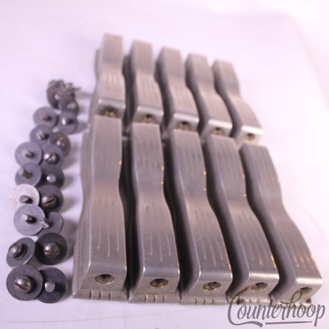 Ludwig 10x Large Bow-Tie Bass Drum Lugs Nickel Club Date Marching 3 7/8"USA WFL — main photograph