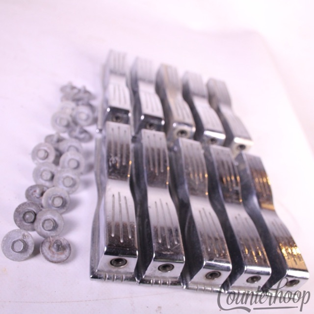Ludwig 10x Large Bow-Tie Bass Drum Lugs Chrome Club Date Marching 3 7/8"USA WFL — main photograph