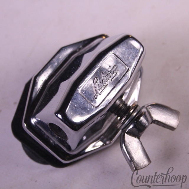 Ludwig Floor Tom Leg/L-Arm/Bass Drum Spur Mount Chrome Wing-Nut Vintage 90s — main photograph