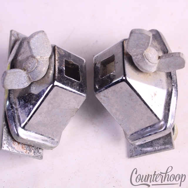 Ludwig Bass Drum Spur Mounts Vintage 70s Super Classic Chrome 3/8"Smaller Square — main photograph