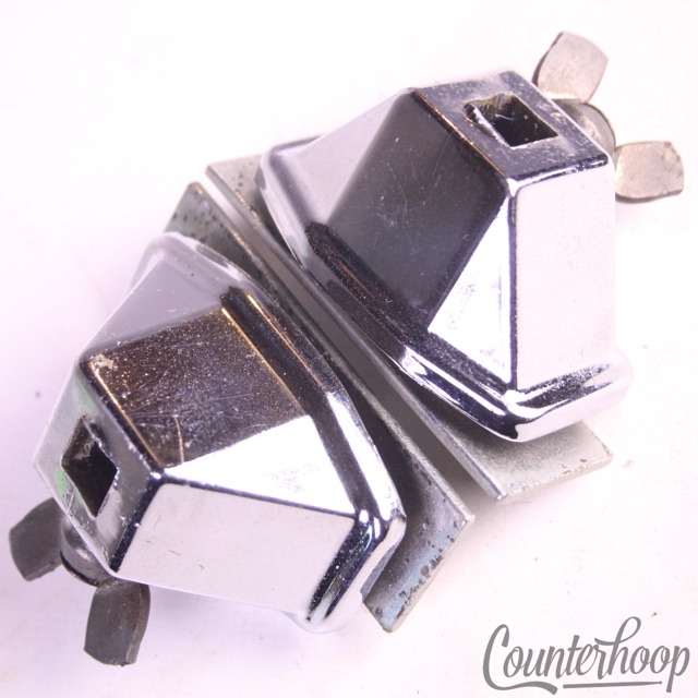 Ludwig Bass Drum Spur Mounts Super Classic Chrome 3/8"Smaller Square Vintage 70s — main photograph