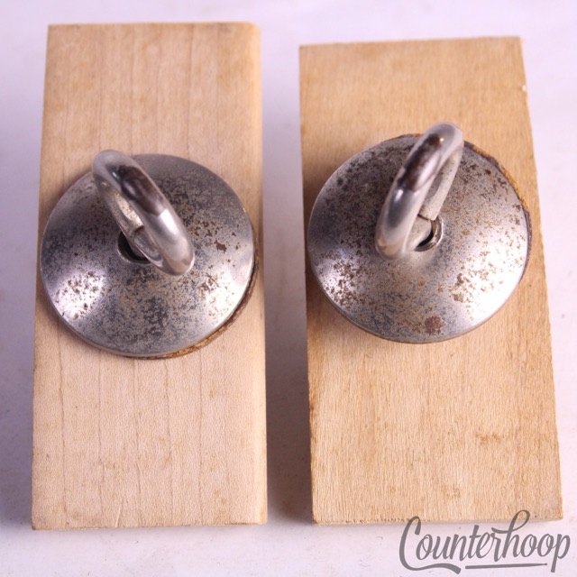 Ludwig Marching Bass Drum Harness Mount Eyelet Hooks+Wood WFL Vintage 50s Nickel — main photograph
