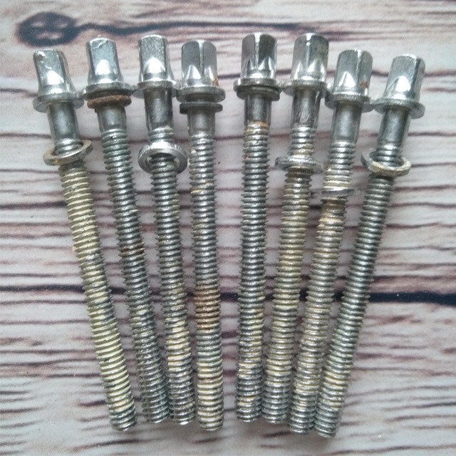 Rogers 8x 2 7/16"Tension T-Rods Vintage60s Chrome Powertone Tom Drum Tensioners — main photograph