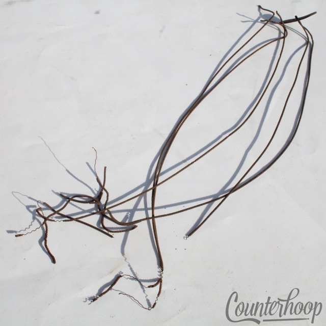 Leedy Coiled Metal-Cloth 13"/10.5"Snare Drum Wires Strands Leather Butt Vintage — main photograph