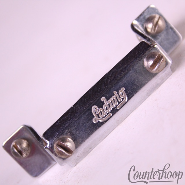 Ludwig Snare Drum Butt Plate Script P32 Chrome Vintage60s Supra/Acro/JazzFest NM — main photograph