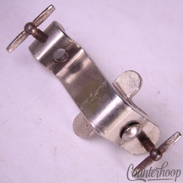 Leedy&Ludwig Cymbal L-Arm Clamp-On Bass Drum Hoop Mount Nickel Vintage 40s-50s* — main photograph