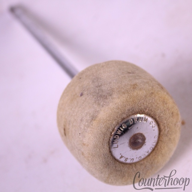 Ludwig Bass Drum Pedal Beater 1/4" x 6 1/4" - Felt, Chrome Vintage 60s Classic* — main photograph