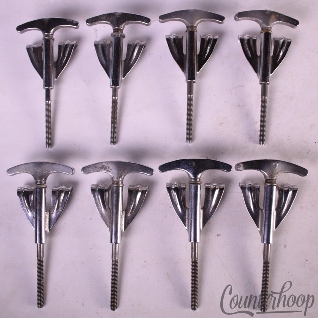Ludwig 8x Bass Drum Tension T-Rods+Claws 3 7/8"Chrome Vintage 60s Chicago,IL USA — main photograph