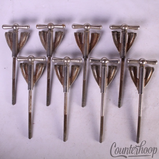 Ludwig 8x Bass Drum Long Bow-Tie Tension T-Rods+Claws 5 1/4"Nickel 50s Club-Date — main photograph