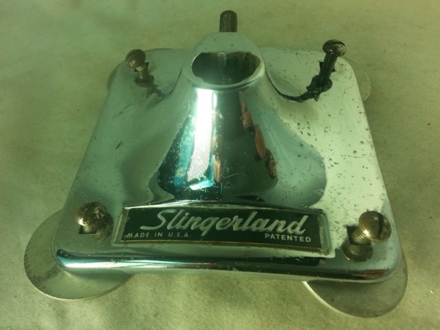 Slingerland Set-O-Matic Bass Drum Mount Arm Receiver Vintage 60s-70s USA Chrome — main photograph