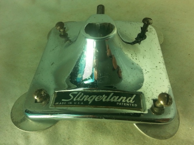 Slingerland Set-O-Matic Bass Drum Mount Arm Receiver Vintage 60s-70s USA Chrome — main photograph