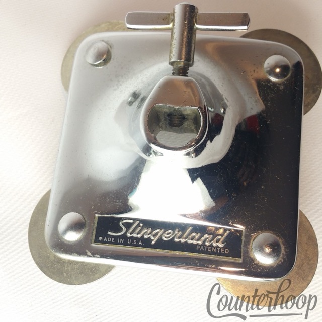 Slingerland Set-O-Matic Bass Drum Mount Arm Receiver 60s-70s Chrome Vintage USA — main photograph