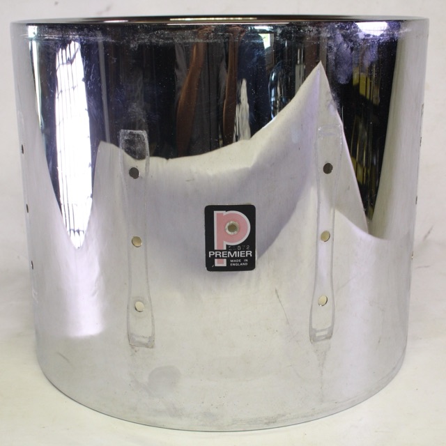 Premier 14x12"Marching Tenor Tom Drum Aluminum Shell Vintage 70s Chrome Metal* — main photograph