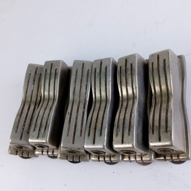 WFL Ludwig 6x Bow-Tie Snare/Tom/Bass Drum Lugs Nickel Pioneer Club Date Bowtie50 — main photograph