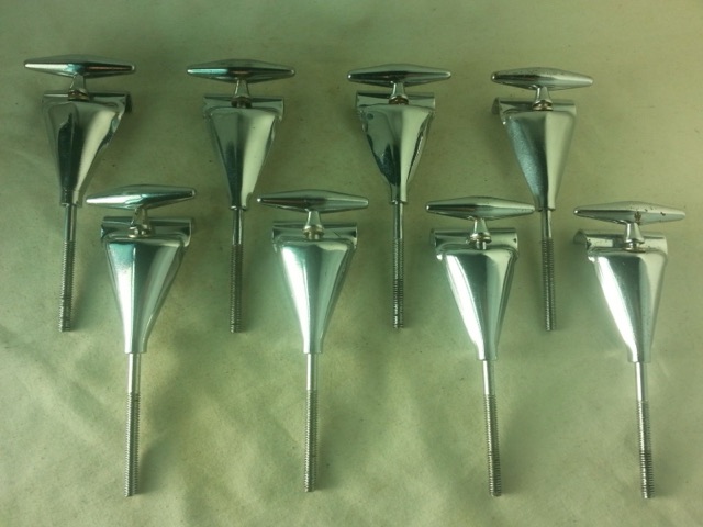 Slingerland 8x Sound/Radio King Bass Drum Tension Rods/Claws Chrome Vintage 60s — main photograph