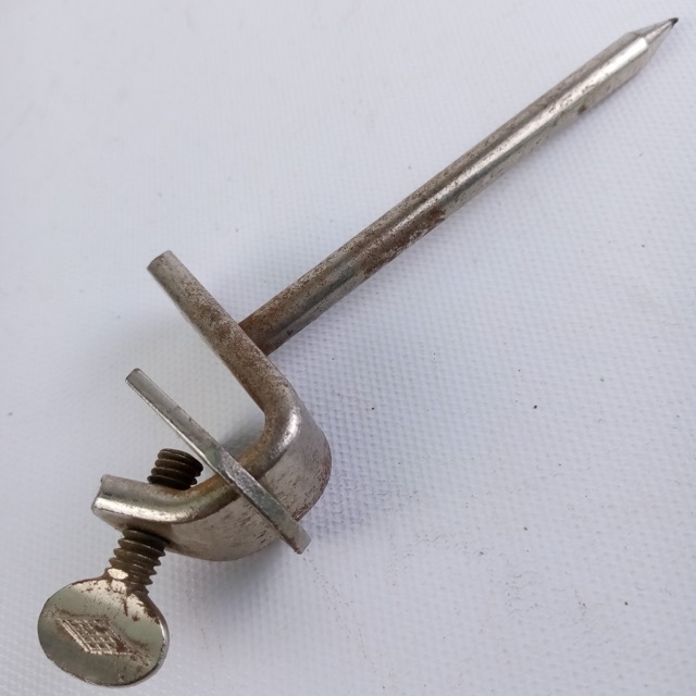Ludwig/Leedy Bass Drum Clamp-On Spur Mount Fixed Spike/Leg Nickel Vintage20s USA — main photograph