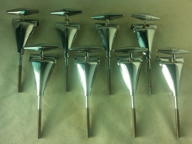 Slingerland 8x Sound/Radio King Bass Drum Tension T-Rods/Claws Chrome Vintage50s — main photograph
