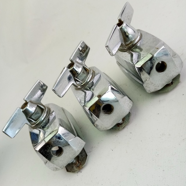 Premier 3x Floor Tom Drum Leg Mounts L-Arm/Cymbal/Bass Spur Chrome Vintage70s UK — main photograph
