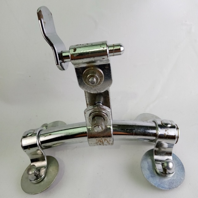 Slingerland Rail Mount 4-Hole 2 1/4"x5 1/8" Chrome Bass Drum-Tom Diamond Holder — main photograph