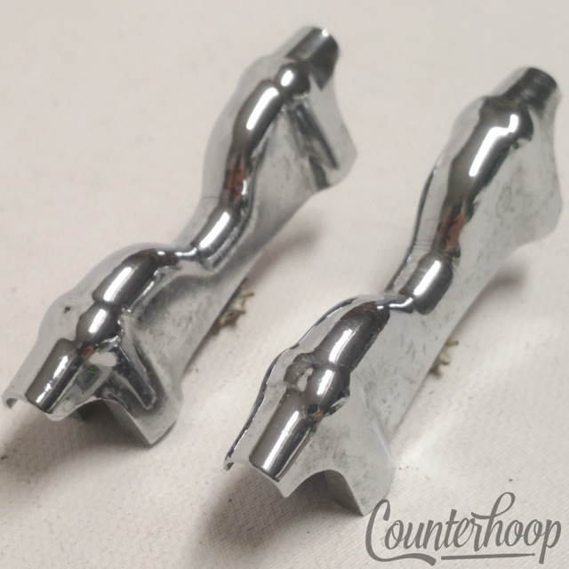 Premier 2x Olympic Snare Drum Lugs Casings Rolls-Chrome Vintage 50s-60s England — main photograph
