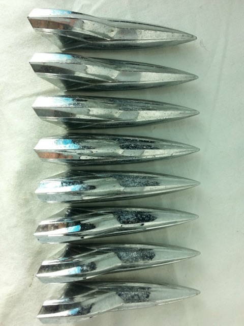 Premier 8x Floor Tom Drum Lugs Diamond Chrome Vintage 50s-60s England 2-Hole* — main photograph