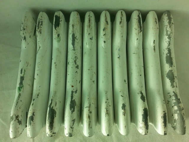 Premier 10x Bass Drum Lugs White Powder-Coat Vintage 70s England 2-Hole Marching — main photograph